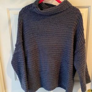 Aerie Blue Chunky Knit Cowl Neck Sweater